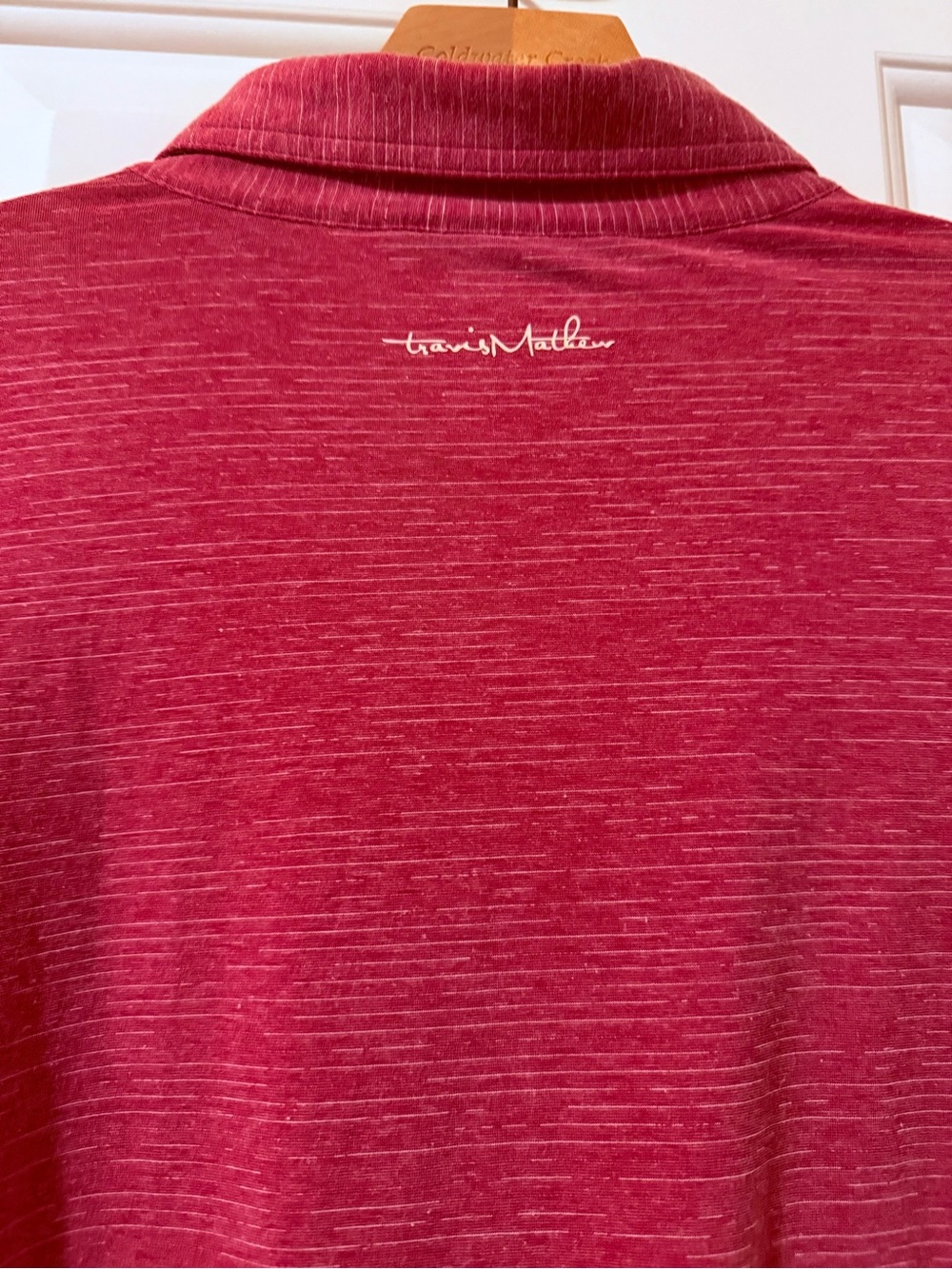 Travis Mathew Heathered Coral Short Sleeve Polo - Picture 5 of 7
